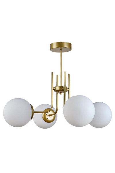 Modavize Vien Modern Design - Living Room Dining Room, White Glass Pendant Lamp, 4-Piece Chandelier Kitchen Antique Color