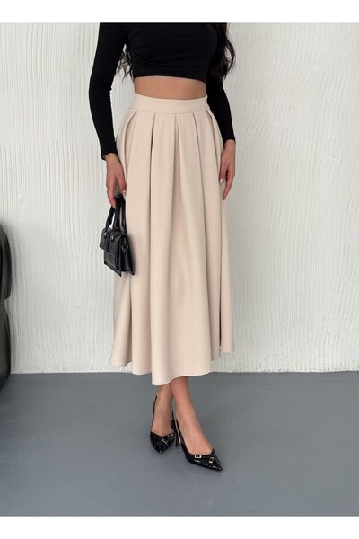 winmoda PİLELİ UZUN ETEK TAM BOY 95-96 CM/ GÜNLÜK UZUN ETEK PİLELİ A KESİM