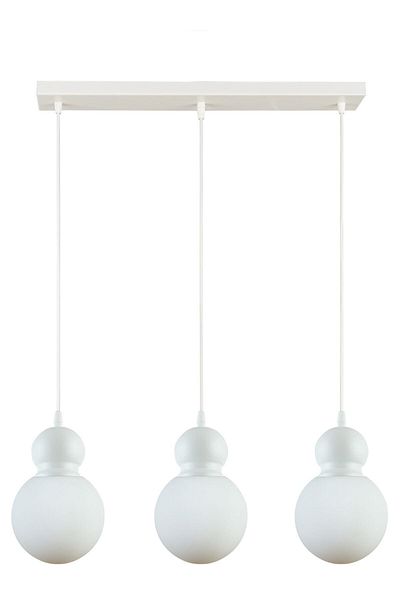 Modavize Rio Modern Design - White Colored Glass 3-Piece Chandelier Set