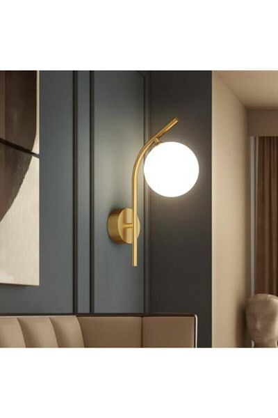 Modavize Jango Special Living Room - Kitchen - Cafe Design Antique Body White Glass Sconce