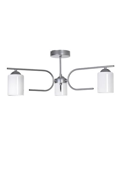 Modavize Aloha Modern Design Living Room Bedroom Kitchen Gray Color 3-Piece Chandelier with White Glass