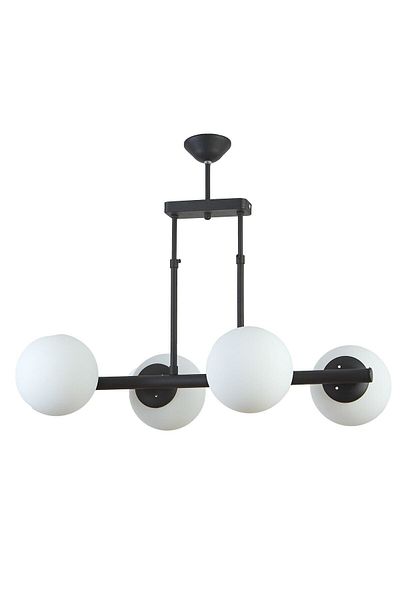 Modavize Salsa Modern 4-Piece Chandelier - Cafe, Kitchen, Living Room, Black and White Glass