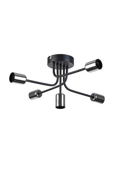 Modavize Pony Modern 5-Piece Chandelier - Black and Gray Lampholder for Living Room, Kitchen, Bedroom