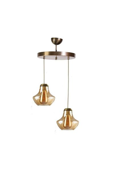 Modavize Rustic Living Room - Retro Honey Glass Antique Double Chandelier - Kitchen and Bedroom Set