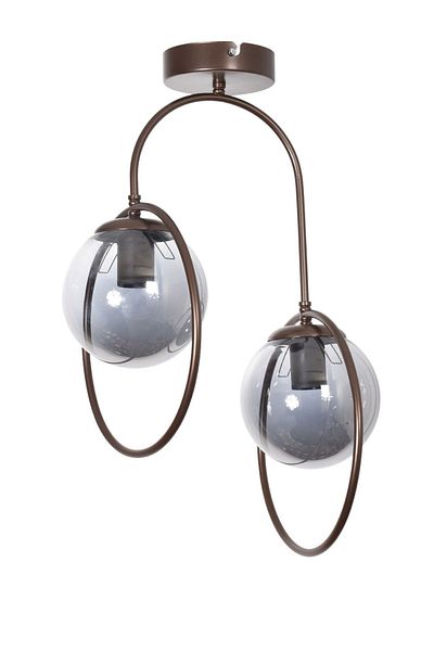 Modavize Simon Modern Living Room - 2-Piece Smoked Glass Chandelier - Brown Body - Kitchen and Bedroom - Hall