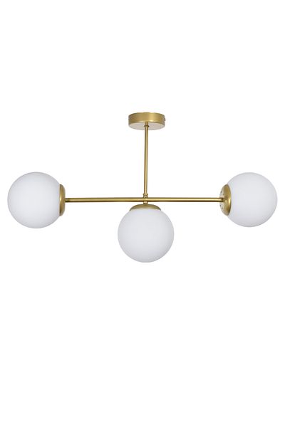 Modavize Roma Modern Design - Living Room Dining Room, White Glass 3-Piece Chandelier