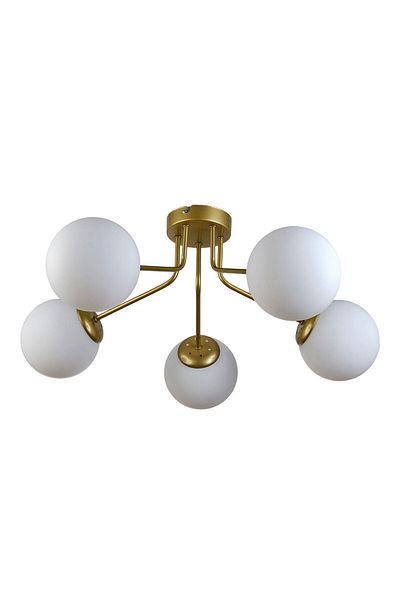 Modavize Flora 5-Piece Antique Colored White Glass Chandelier - Modern Design Living Room and Kitchen Bedroom