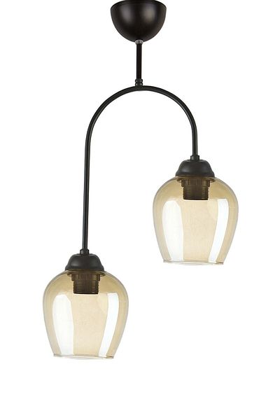 Modavize Luna Special Design - Living Room and Bedroom Black Honey 110 Glass 2-Piece Chandelier