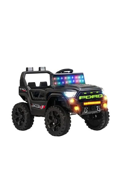 rexa Battery Operated Kids Jeep with Bluetooth, Music, Lights – Electric Ride-On Car, White, Age 3+