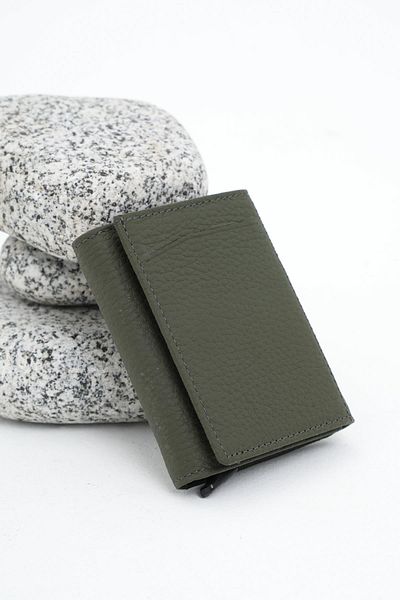 Deri Company Men's Mechanized Leather Wallet Khaki Green 113570