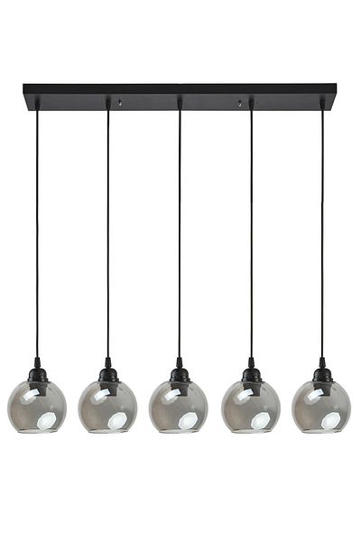 Modavize Opvik Black Smoked Glass 5-Piece Chandelier - Modern Design Living Room and Kitchen - Bedroom