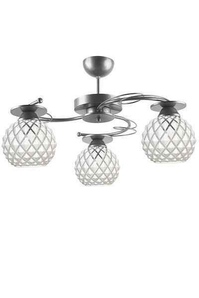 Modavize Goldina Modern Living Room - Kitchen - Bedroom Plofonyer Gray Color Embossed Glass Chandelier