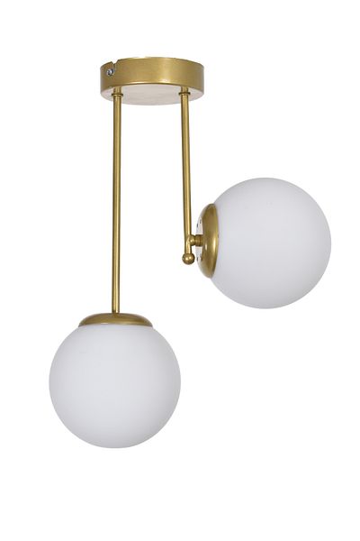 Modavize Vanessa Modern Design - 2-Piece Chandelier with White Glass for Living Room, Kitchen, Bedroom