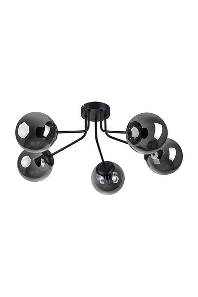 Modavize Flora 5-Piece Chandelier - Modern Design, Black Smoke Glass Living Room and Kitchen Bedroom