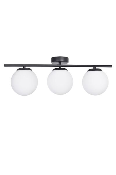 Modavize Nika Modern Living Room - 3-Piece White and Black Glass Chandelier - Kitchen and Bedroom