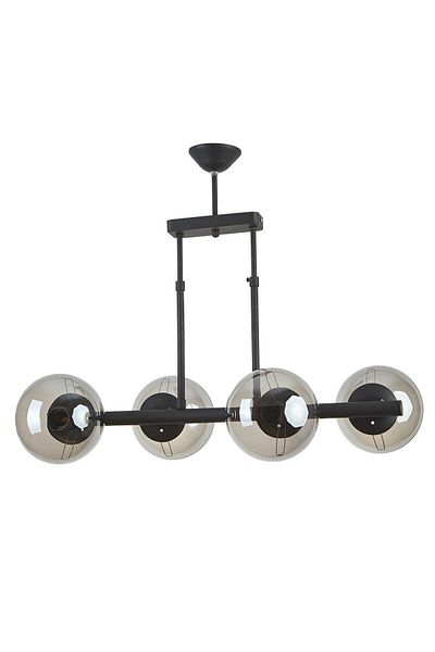 Modavize Salsa Modern Black Smoke 4-Piece Chandelier - for Cafe, Kitchen, Living Room