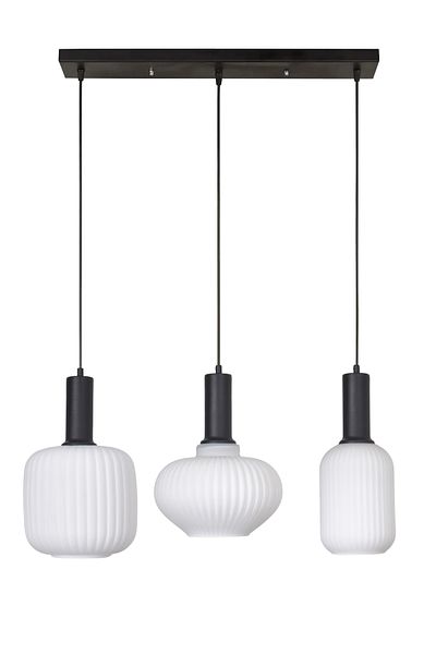 Modavize Taksim Modern Design Cafe - Kitchen - Living Room - Living Room Colorful Glass 3-Piece Chandelier