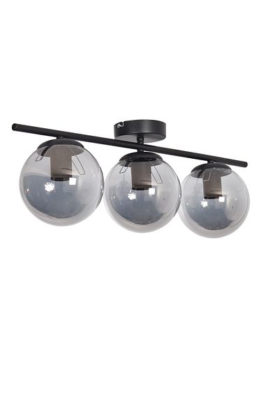 Modavize Nika Modern Living Room - 3-Piece Smoked Glass Chandelier - Black Body Bedroom