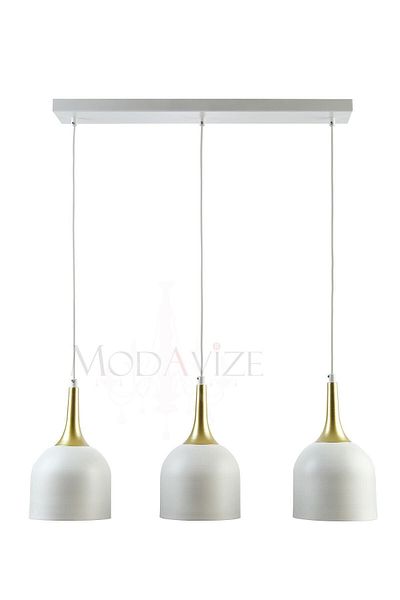 Modavize Reina Modern Living Room - Cafe Design Metal Headboard - Single and Double Row Chandelier