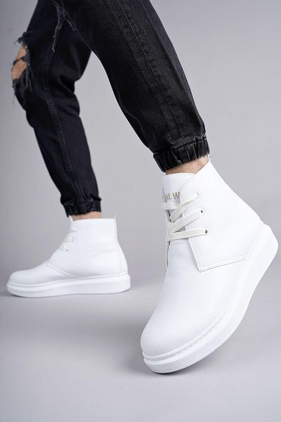 Byshoes Slw207 Oslo Lace-Up Skin Men's Daily Sports Boots Bt - White