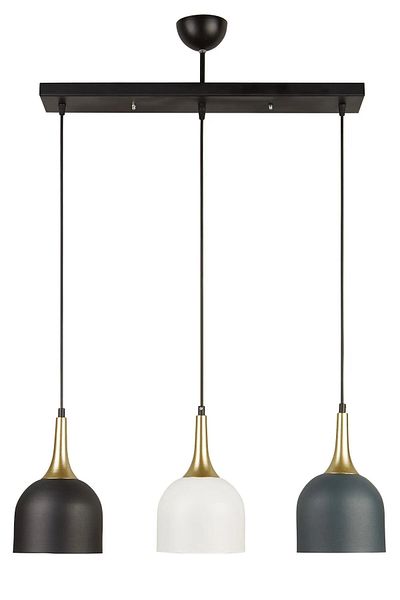 Modavize Reina 3-Piece Modern Decorative Chandelier - Anthracite Black and White Pendant Lamp Row Cafe Kitchen Living Room Set