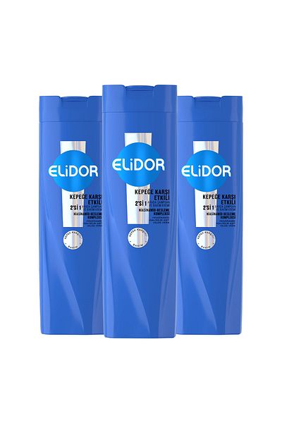 Elidor Shampoo and Hair Care Cream Effective Against Dandruff 400 ml X3