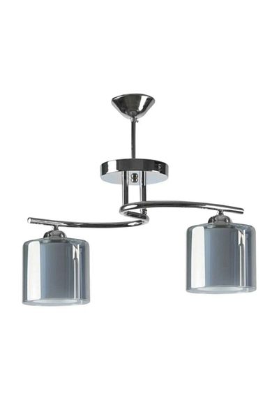 Modavize Modern Living Room - Chrome Smoked Kitchen and Bedroom Double Glass Chandelier
