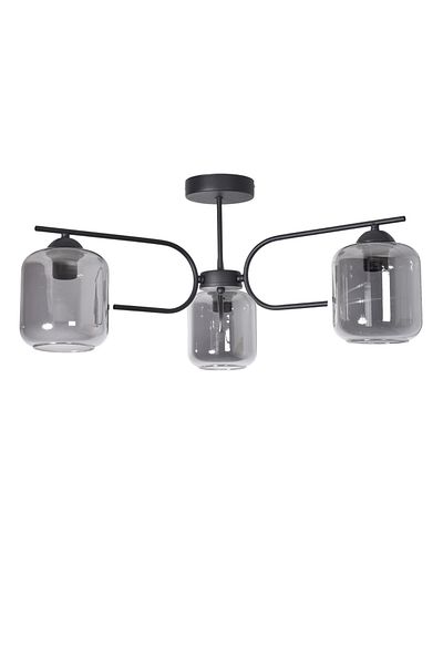 Modavize Aloha Modern Design Living Room Bedroom Kitchen Black Color Smoked Glass 3-Piece Chandelier