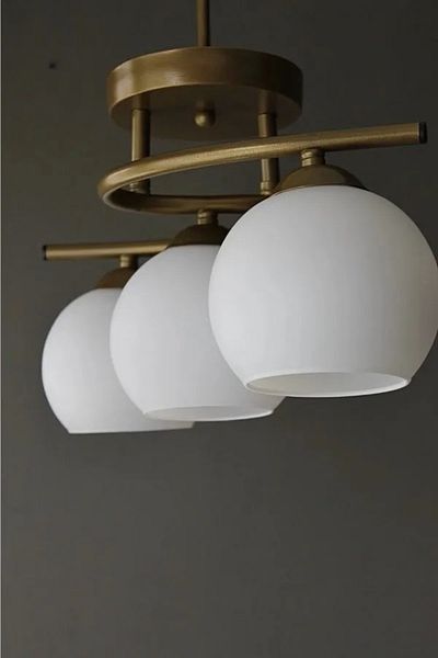 Modavize Fuji Modern Decorative Living Room - Kitchen - Bedroom Antique Color White Glass 3-Piece Chandelier