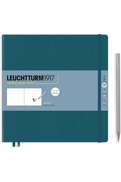 Leuchtturm1917 Leuchttrumm 1917 Sketchbook Square Hard Cover 150 Gr Sketchbook Pacific Green 366151