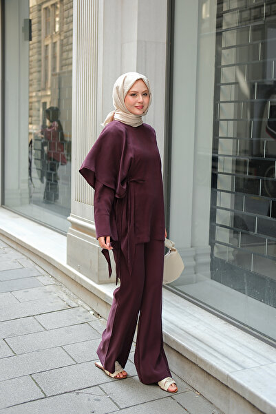 LOCCO Women's Cape Modal Suit Claret Red