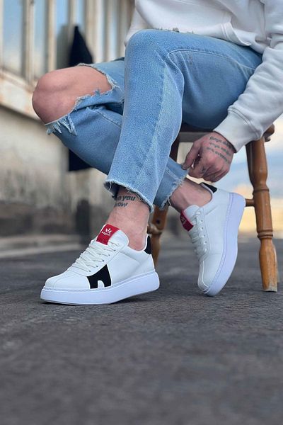 Byshoes Wagoon Wg040 White Black Men's Casual Shoes