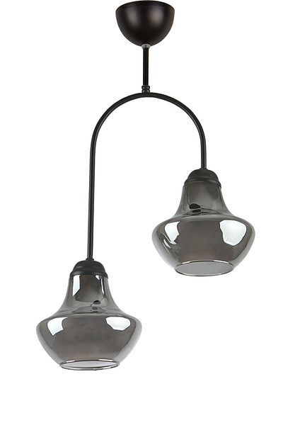 Modavize Luna Special Design - Glass Black Smoke 2-Piece Chandelier - Living Room and Bedroom