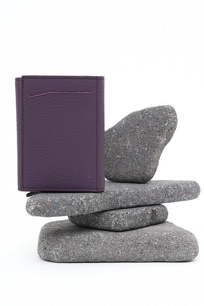 Deri Company Mechanical Leather Wallet Purple 113570