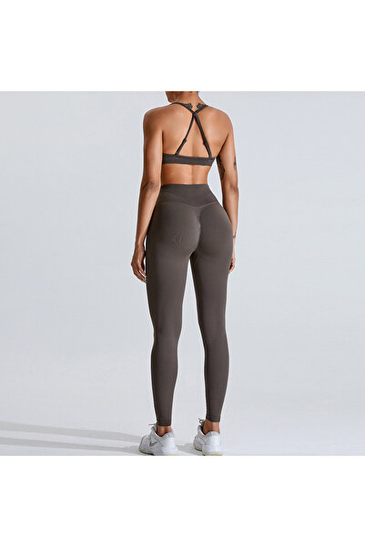 voilaromania Women's set of long tights, high waist, push-up and bustier