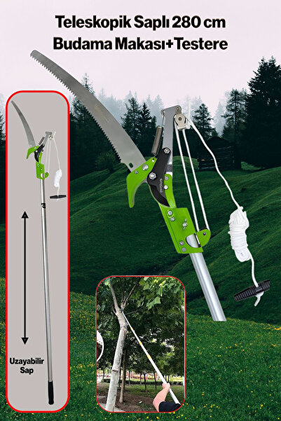 NUBLADO Ayarlanabilir 280 cm Teleskopik Alüminyum Saplı Yüksek Yerlerde Ağaç ...