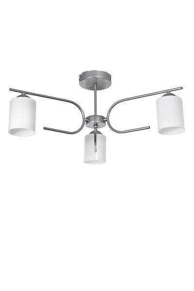 Modavize Aloha Modern Design Living Room Bedroom Kitchen Gray Color 3-Piece Chandelier with White Glass