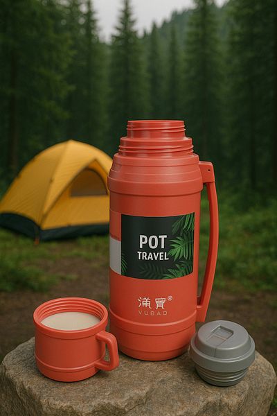 imsaconcept Stainless Steel Double Layer, with Mug, with Strap, Thermos 1.2 Liter 1St Grade Quality Maintains 20 Hours of Heat