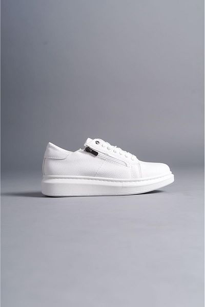 Byshoes حذاء رياضي كاجوال للرجال من SLW155 Warrior برباط وسحاب CBT - أبيض