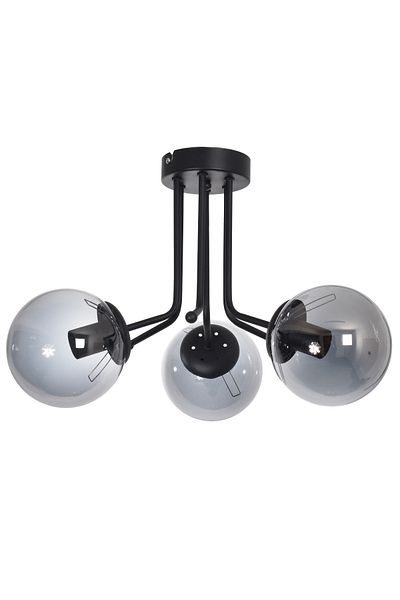 Modavize Daisy 3-Piece Black Smoked Glass Chandelier - Modern Design - Rustic - Living Room - Kitchen - Bedroom