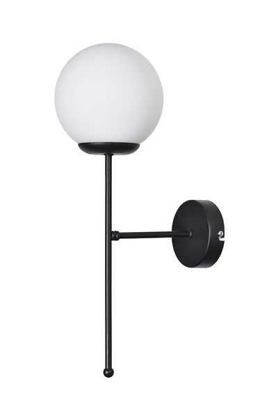 Modavize Athens Special Living Room - White Wall Sconce with Black Glass - Cafe Design Kitchen