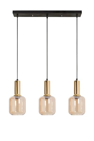 Modavize Tanem Modern Design Living Room Kitchen Cafe Gold Color Honey Glass 3-Piece Chandelier