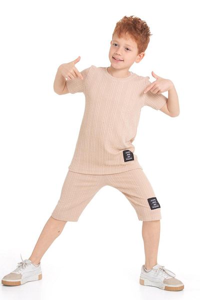 CiciTime Çocuk Modası Boy's Capri Casual Set with Summer Shorts