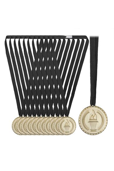 Relaxdays Set of 12 gold medals for children, Relaxdays, black/gold