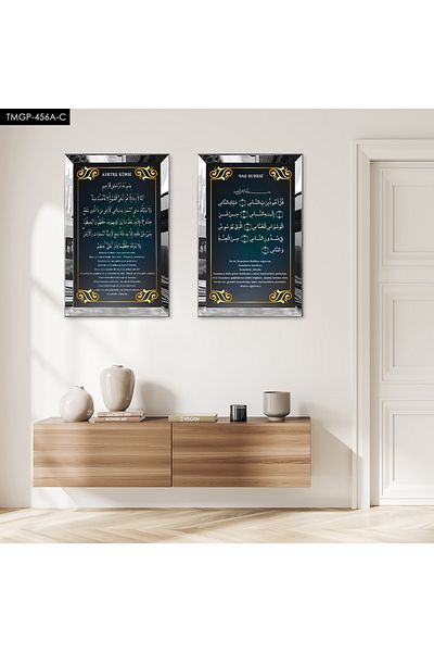 Zevahir Mobilya Dekorasyon SET DE MASA DUBLA MDF CU CADRU DE PLEXY CU Oglinda SILVER AYETEL KURSI SI NAS SURAT