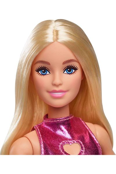 Barbie Blonde in Pink Metallic Dress - Charming Party Dolls