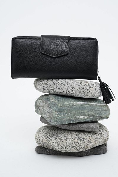 Deri Company Women's Leather Wallet Black 213510