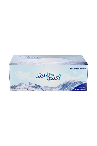 Soft N Cool Soft Facial Tissue 200 Sheets 2 Ply ,5 Boxes X 6 Outer Sterilized Tissue, 30 Boxes