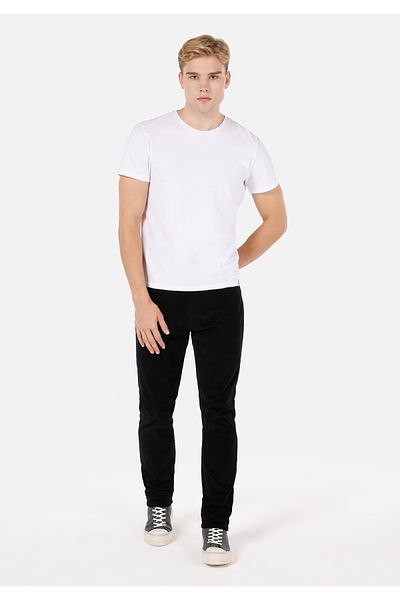 Colin's Regular Fit Mid Waist Straight Leg Men's Black Trousers