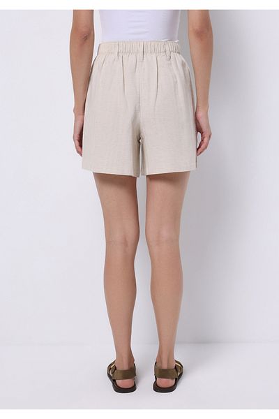 Colin's Regular Fit High Waist Straight Women's Beige Shorts